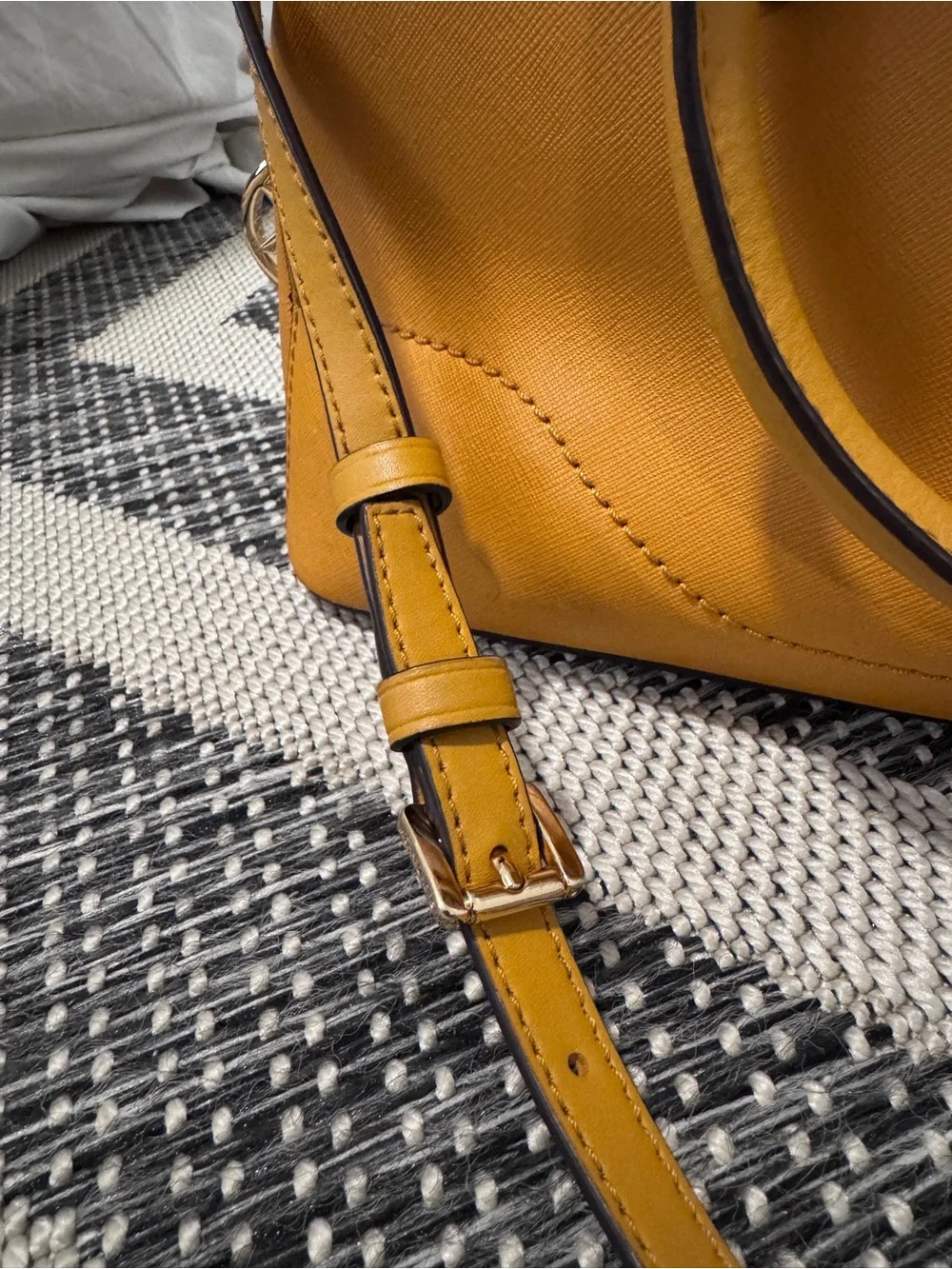 Michael Kors Leather Satchel in Mustard